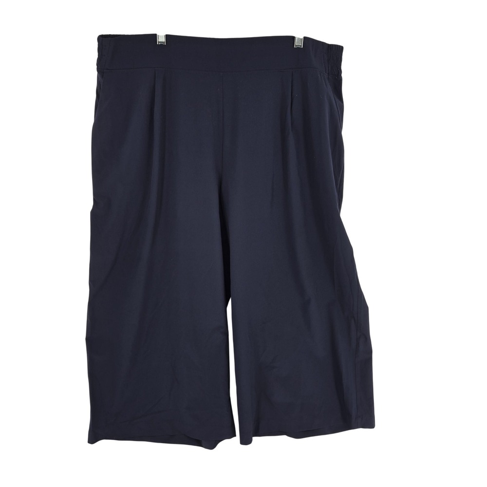 Athleta‎ Pants Womens 20 Navy Brooklyn Wide Leg Crop Stretch Pockets Culotte